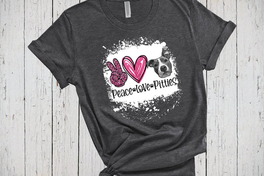 Peace Love Pitties, Bleached Shirt, Bleached Effect, Bleached Sweatshirt, Pitbull Gifts, Pit Bull Mom, Pit Bull Terrier, Dog Mom Sweatshirt