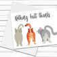 Cat Butt, Thank You Card, Cat Illustration, Orange Cat, Grey Cat, Nothing Butt Thanks, Cat Card Set, Cat Owner Gift, Cat Stationery Set