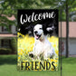 Welcome Friends, Garden Flags, Dog Lover Gift, Foster Dog Mom, Dog Garden Flag, House Flags, Garden Decor, Rescue Dog Mom Gift, Mother's Day