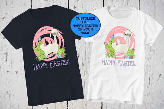 Llama Shirt, Easter Tshirt, Personalized Shirt, Happy Easter T Shirt, Cactus Shirt, Llama Gifts for Women, Cute Sweatshirts, Easter Egg Hunt