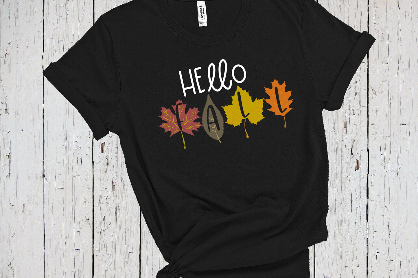 Hello Fall Leaves Shirt, Holiday Shirts, Halloween Shirt, Fall Sweatshirt, Thankful Shirt, Fall T-Shirt, Fall Graphic Tee, Cute Fall Shirts