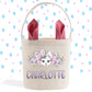 Easter Basket Personalized, Easter Bunny, Custom Gift Basket, Easter Bunny Bag, Faux Linen Easter Bag for Girls, Bunny Rabbit, Tote Bag
