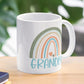 Grandma Coffee Mug, Hearts & Rainbow, Grandma Birthday, Personalized Mug, New Grandma, Ceramic Mug, Coffee Lover, Grandma Mug, Mother's Day