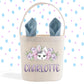 Easter Basket Personalized, Easter Bunny, Custom Gift Basket, Easter Bunny Bag, Faux Linen Easter Bag for Girls, Bunny Rabbit, Tote Bag