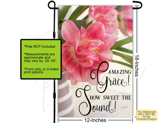 Amazing Grace, House Flags, Worship Flags, Easter Garden Flag, Praise Dance Flags, Religious Easter Decor, Christian Gifts, Mothers Day Gift