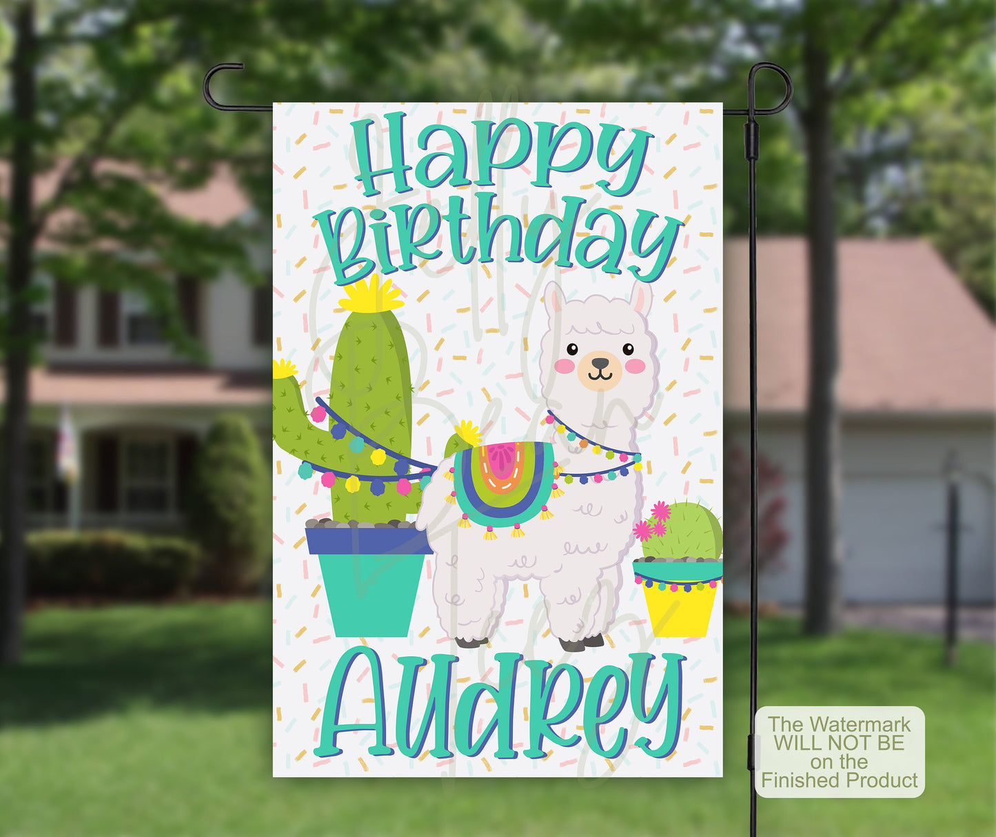 Llama Decor, House Flags, Custom Flag, Birthday Garden Flag, Drive By Birthday, Porch Flag, Birthday Decor, Yard Flag, Birthday Banner