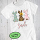 Sunflower Bunny Butt, Personalized Shirt, Sunflower Shirt, Girls Bunny Shirt, Faux Gold Glitter, Leopard Print Bunnies, Easter Rabbit Tshirt