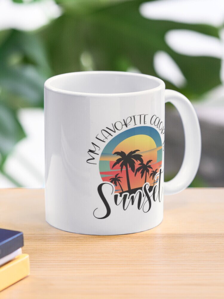 My Favorite Color Is Sunset Mug, Ceramic Coffee Mugs, Retro Mug, Unique Mugs, Coffee Lover Mug, Coffee Mug Gift, Tea Mug, Coffee Cup Gifts