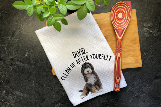 Dood Clean Up After Yourself Towel, Bernedoodle Gifts, Kitchen Towels, Doodle Dog, Kitchen Decor, Bernedoodle Mom, Doodle Mom, Dish Towels