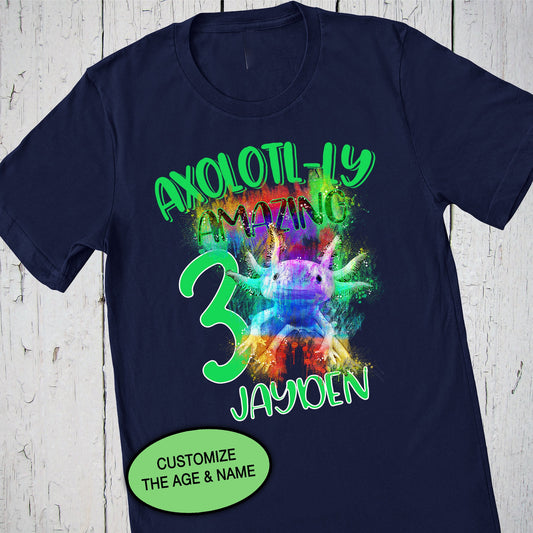 Axolotl Birthday Shirt, Axolotl Shirt, Salamander Shirt, Custom Shirt, Nerd Shirt, Axolotl Gifts, Funny Sayings Shirt, Personalized Tshirts