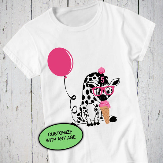 Giraffe Shirt, Custom Shirt, Wild One Birthday Shirt, Ice Cream Party, Safari Birthday, 1st Birthday Party, Jungle Birthday, Zoo Party Gift