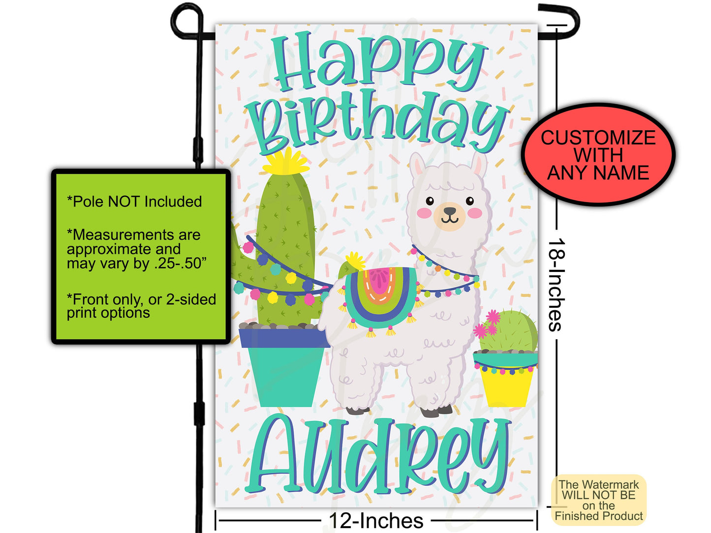 Llama Decor, House Flags, Custom Flag, Birthday Garden Flag, Drive By Birthday, Porch Flag, Birthday Decor, Yard Flag, Birthday Banner