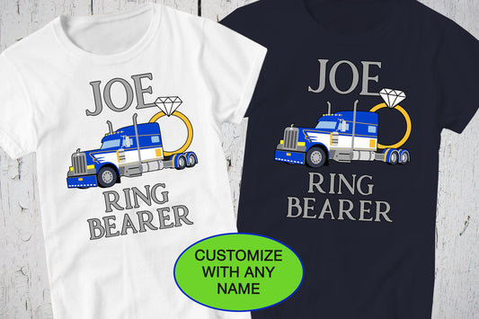 Ring Bearer Shirt, Big Rig, Semi Truck, Ring Bearer Outfit, Ring Bearer Proposal, Bridal Party Shirts, Articulate Lorry, Wedding Party Tees