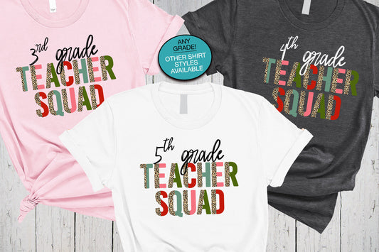 Teacher Squad Shirts, Teacher Group Shirts, Teacher Shirt, Back To School Shirt, Leopard Print Tee, Teach Shirt, First Day of School Tshirt
