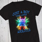 Just A Boy Who Loves Axolotls, Axolotl Shirt, Salamander Shirt, Nerd Shirt, Axolotl Gifts, Funny Sayings Shirt, Mud Puppy Tshirt, Boys Shirt