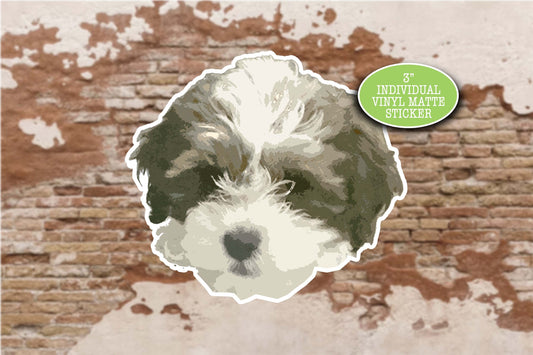 Shih Poo Sticker, Small Dog Sticker, Gift for Mom, Cute Dog Sticker, Water Bottle Stickers, Vinyl Sticker Laptop, Shih Tzu Poodle Mix Breed