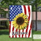 Sunflower American Flag, Welcome Garden Flag, House Flag, Garden Art, Outdoor Flag, Garden Gift, Summer Garden Flag, Patriotic July 4 Banner