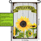 Rustic Sunflower, House Flag, Welcome Garden Flag, Porch Flags, Garden Art, Outdoor Flag, Sunflower Art, Printed Both Sides, Sunflower Flag