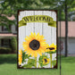 Rustic Sunflower, House Flag, Welcome Garden Flag, Porch Flags, Garden Art, Outdoor Flag, Sunflower Art, Printed Both Sides, Sunflower Flag