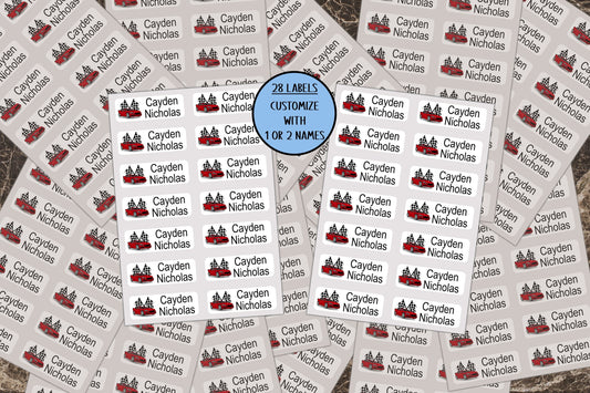 Kids Name Stickers, Red Race Car, Daycare Name Labels, Preschool Name Labels, Water Resistant, School Labels, Personalized Sticker, Day Care