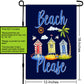 Beach Please, Welcome Garden Flag, House Flag, Outdoor Flag, Summer Garden Flag, Seasonal Flags, Beach Art, Beach House Decor, Pool Flag