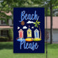 Beach Please, Welcome Garden Flag, House Flag, Outdoor Flag, Summer Garden Flag, Seasonal Flags, Beach Art, Beach House Decor, Pool Flag