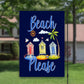 Beach Please, Welcome Garden Flag, House Flag, Outdoor Flag, Summer Garden Flag, Seasonal Flags, Beach Art, Beach House Decor, Pool Flag