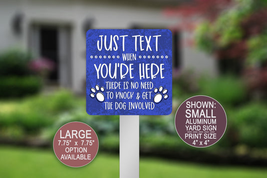 Text When You're Here, Welcome Sign, Don't Knock, Dog Garden Sign, Patio Decor, Crazy Dogs Live Here, Dog Lover Gift, Dogs Bark