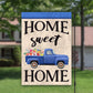 Home Sweet Home Flag, House Flag, Old Truck Print, Outdoor Flag, Farmhouse Decoration, Floral Welcome Flag, Summertime Welcome Flag, Flowers