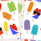 Popsicle Stickers, Sticker Sheet, Ice Cream, Summer Stickers, Journal Sticker, Planner Sticker, Birthday Party Favors, Goodie Bag Filler