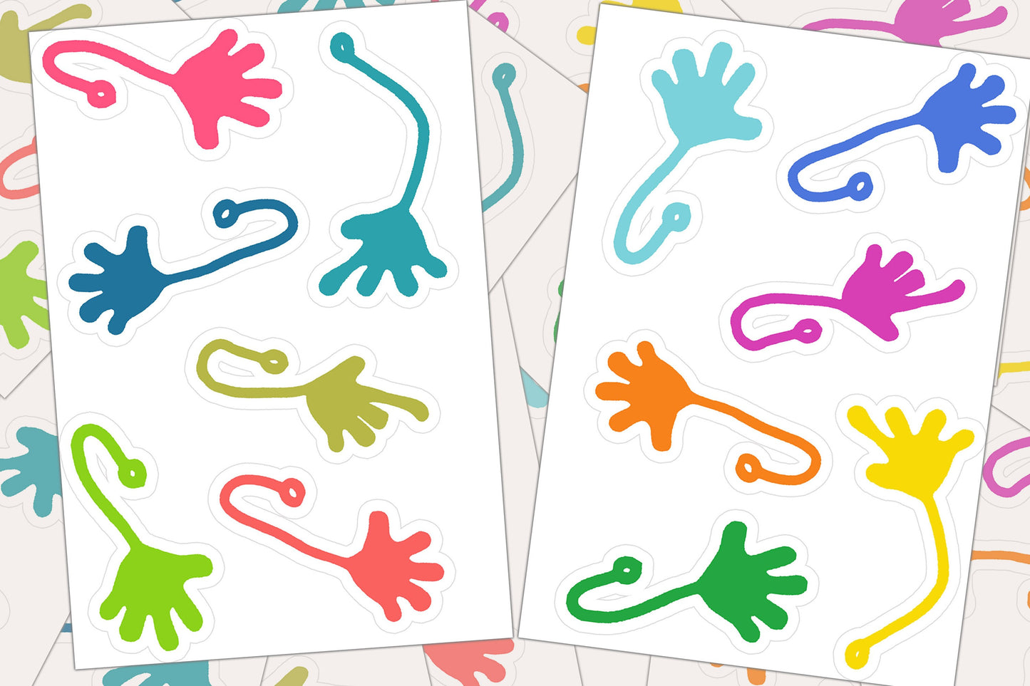 Sticky Hand Stickers, Sticker Sheet, Journal Sticker, Planner Sticker, Kids Toy Clipart, Birthday Party Favor, Cute Hands, Goodie Bag Filler