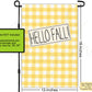 Hello Fall Yellow Plaid Porch Flag, Camping Flag, Outdoor Flag, Fall Garden Flag Design, House Flag, Yard Flag, Thanksgiving Gift for Her