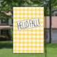 Hello Fall Yellow Plaid Porch Flag, Camping Flag, Outdoor Flag, Fall Garden Flag Design, House Flag, Yard Flag, Thanksgiving Gift for Her