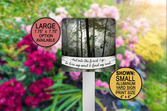 Into The Forest I Go Sign for Campers, Metal Outdoor Signs with Quotes Cabin Sign Art, Farmhouse Sign RV Travel Gift for Mom, Into The Woods