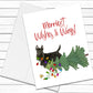 Scottish Terrier Dog Christmas Card, Merriest Wishes & Wags, Dog Greeting Card, Holiday Card, Blank Cards With Envelope, Blank Greeting Card