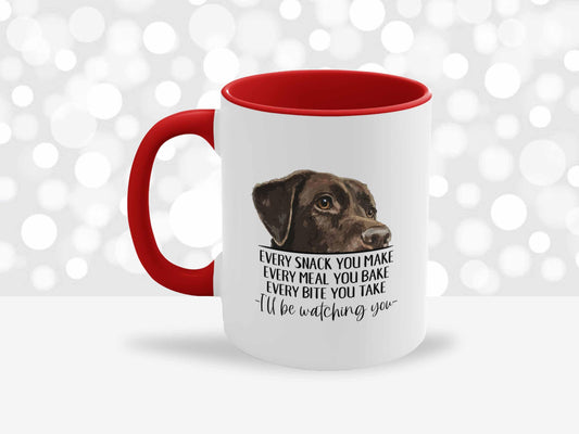 Chocolate Lab Mug, Every Snack You Make, Lab Mom Mug, Chocolate Lab Gifts, Lab Coffee Mug, Brown Labrador Retriever Dad Gifts, Dog Mom Cup