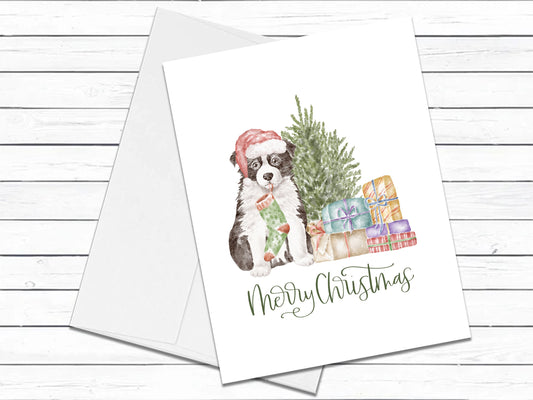 Merry Christmas Border Collie Gift, Dog Christmas Card, Holiday Card Set, Greeting Cards, Holiday Dog Card, Farmhouse Christmas Card Pack