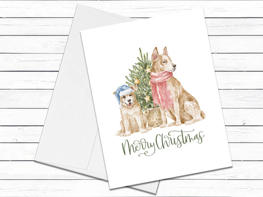 Australian Cattle Dog Merry Christmas, Dog Christmas Card, Holiday Card Set, Greeting Cards, Holiday Dog Card, Farmhouse Christmas Card Pack