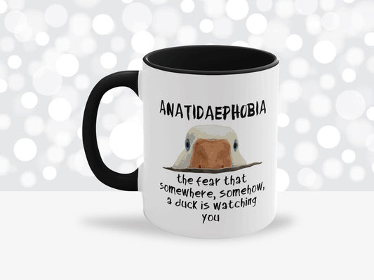 Duck Mug, Funny Coffee Mug for Men, Duck Phobia, Coffee Cup, Far Side Comic, Gary Larson, Anatidaephobia, Fear of Ducks, Fear of Geese