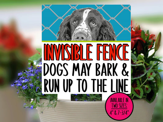 Springer Spaniel Invisible Fence Sign, Outdoor Sign Porch Sign, Metal Sign, Warning Sign, Dog Sign for Home, Small Yard Sign, Dog Fence Sign