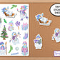 Pastel Snowman Sticker Sheet, Helmet Sticker, Winter Stickers, Holiday Stickers for Kids, Planner Stickers, Computer Stickers, Phone Decals