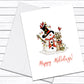 Happy Holidays Snowman & Dog Greeting Card, Dog Christmas Card Set, Holiday Card Set, Funny Christmas Card, Dog Lover Gift, Merry Christmas