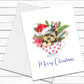 Merry Christmas Yorkie Card, Dog Christmas Card Set, Dog Greeting Card, Holiday Card, Dog Lover Gift, Xmas Card, Greeting Card, Dog Mom Card