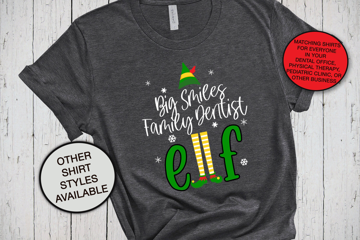 Elf Shirt, Christmas Crew Matching Shirts, Funny Holiday Shirt for Office Squad, Dental Office Doctor Shirt, Vet Tech, Social Worker Staff