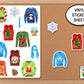 Ugly Christmas Sticker Sheet, Ugly Sweater Winter Stickers, Snowflake Sticker, Planner Sticker Kit, Journal Holiday Stickers, Favor Stickers