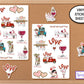 Valentines Day Gnome Sticker Sheet, Computer Sticker, Happy Valentines Day, Gnome Valentines Gift Stickers, DIY Valentines Day Cards Decal