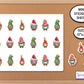 Christmas Wreath Gnomes Mini Stickers Sheet, Holiday Stickers, Journal Stickers, Christmas Planner Stickers, Cute Sticker Flakes, Laptop Art