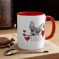 Chihuahua Kisses Dog Coffee Mug, Chihuahua Dog Mom Valentine Gift, Dog Lover Mug, Red Hearts Dog Dad Mug Valentines Day Gift, Valentines Mug