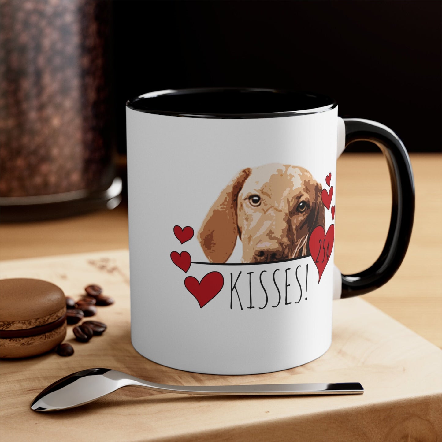 Vizsla Kisses Dog Coffee Mug, Vizsla Mom Mug Valentine Gift, Dog Lover Mug, Vizsla Gifts, Dog Dad Mug, Valentines Day Gift, Valentines Mug