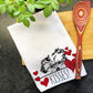 Havanese Dog Kisses Valentines Day Gift for Doodle Mom, Havanese Gifts, Valentine Gift Hearts Dish Towel, Valentines Dog Kitchen Tea Towel